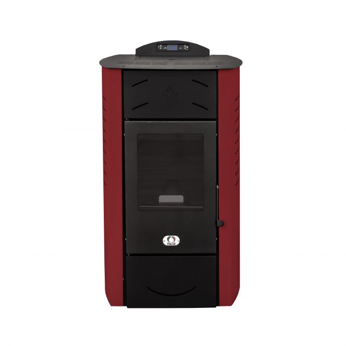 Stufa a pellet idro economica Siberia 15 Kw rosso