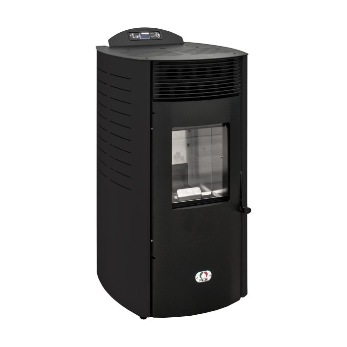 pelletofen kanalisierbar 2 räume 18 Kw Siberia Schwarz