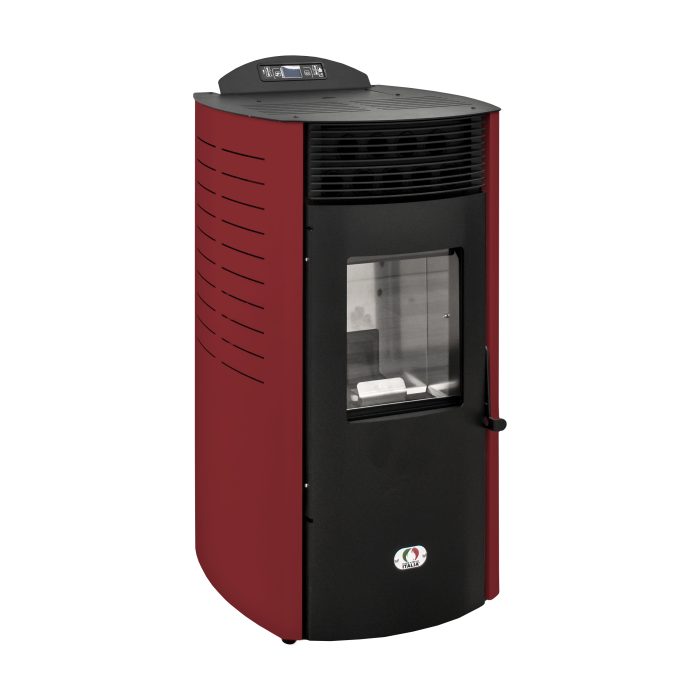 pelletofen kanalisierbar 2 räume 18 Kw Siberia Rot