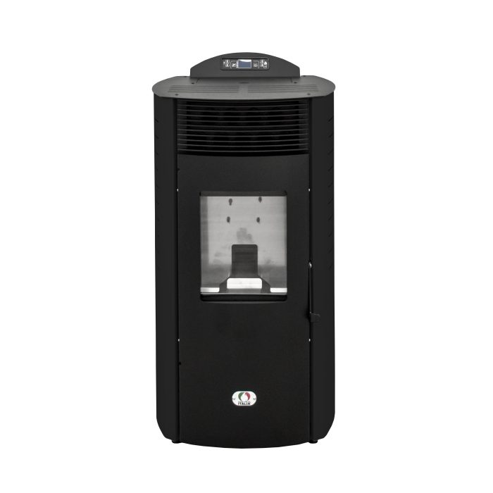 pelletofen kanalisierbar 2 räume Siberia 18 Kw Schwarz