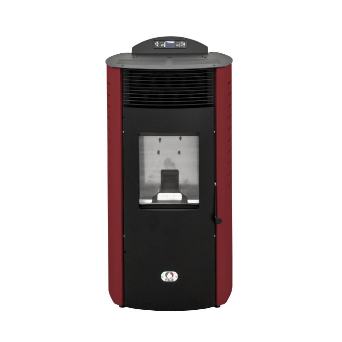 pelletofen kanalisierbar 2 räume Siberia 18 Kw Rot